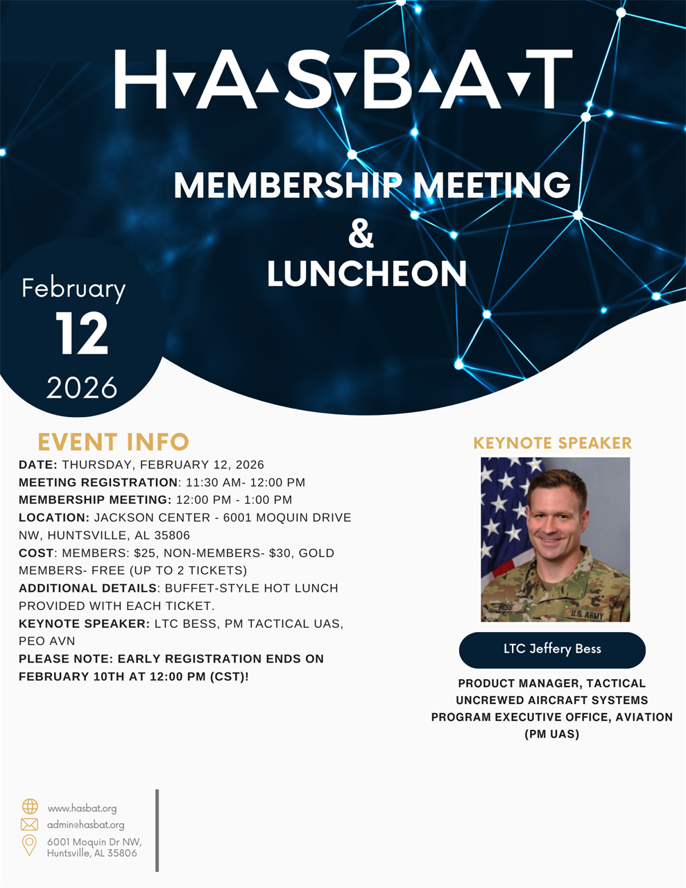 HASBAT February Membership Meeting & Luncheon