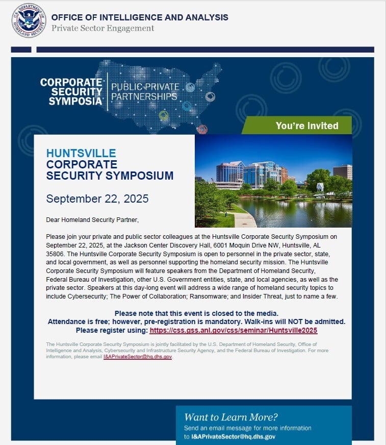 Huntsville Corporate Security Symposium